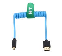 HangTon Cable micro HDMI a HDMI 4K 8K Ultra HD para cámara Sony A6500 A7III A7C Canon EOS M R5 R7 GH4 X-T4 Z50 Cámara ATOMOS Ninja V Feelworld Monitor tipo A D HDMI 2.1 azul trenzado en espiral 30 cm