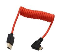 HangTon Cable micro HDMI a HDMI 4K60 8K ProRes RAW en ángulo recto para monitor ATOMOS Ninja V Ultra, Sony ZV-E1 A7C2 A6700, Canon R6II R5 R3, Lumix S5 S9 G100, Fujifilm X-T50, rojo trenzado en