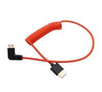 HangTon - Cable Mini HDMI a HDMI 8K 4K60p para Canon EOS R RP XA70 6D Mark II 5D Mark IV, cámara ATOMOS Ninja V SmallHD Ultra Monitor, tipo de ángulo recto A C HDMI 2.1 Rojo 50 cm