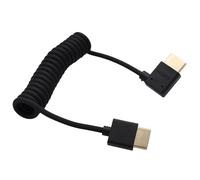 HangTon Cable trenzado en espiral HDMI 8K 4K50 para ATOMOS Ninja V Shinobi, Sony FX30, Canon R1, Lumix G9, GH6, Nikon Blackmagic, TV, portátil, PS5, Xbox, FEELWORLD, Portkeys, ángulo izquierdo a recto