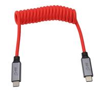 HangTon Cable USB-C, 20 Gbps, carga rápida de 100 W, pantalla 4K 60p, para Sony A7iv FX30 FX6 Samsung SSD externo Canon R5 R6 ZCAM, grabación de vídeo, iPhone 16/17, PC, monitor, rojo en espiral