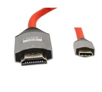 HangTon Cable USB-C a HDMI 4K 60p para cámara de teléfono portátil a monitor de TV HD, pantalla de proyector, Atomos, Lumix GH6, Canon, Sony, trenzado rojo, 3 pies
