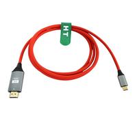 HangTon - Cable USB-C a HDMI 4K 60p para portátil, teléfono, tableta a TV HD, monitor, proyector, para iPhone 15/16, MacBook Pro/Air, Galaxy S24, Dell, rojo trenzado, 3,05 m