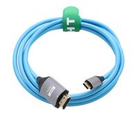 HangTon Cable USB tipo C a HDMI 4K 60P para teléfono portátil a monitor de TV HD, pantalla de proyector, para iPhone 15/16, MacBook Pro/Air, ThinkPad X1, Galaxy S24, azul trenzado, 3 m