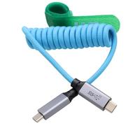 HangTon Cable USB Tipo C de 20 Gbps, 100 W, 4K60, datos alimentación video para SSD BMPCC ZCAM R5 R6 A7C FX3, cámara iPhone 15, iPad, MacBook Pro, teléfono, portátil, monitor, trenzado enrollado, 30