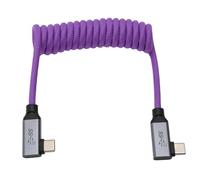 HangTon Cable USB tipo C, grabación de video 4K, datos de alta velocidad, alimentación de 5/9/12/15/20V para Samsung SSD LUMIX Nikon Canon Sony Cámara iPhone Laptop Display Monitor, ángulo recto USB-C
