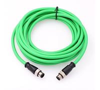 HangTon Cámara Ethernet M12 4 Pin D Code macho a M12 4 pines D-Code macho Cable para aplicaciones industriales Red Profinet Sensor blindado flexible 7M