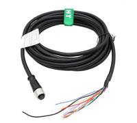 HangTon Cable de alimentación IO de 24 V M12 codificado A Hembra de 12 Clavijas en ángulo Recto a Cable Volante para Sensor de actuador Industrial Cognex In-Sight 7000 Automatización de Redes 2m