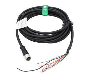 HangTon Cognex Data Man Cable IO de alimentación de 24 V M12 con codificación A, Hembra de 12 Clavijas a Cable Volante para sensores de actuadores industriales Automatización en Red 2m