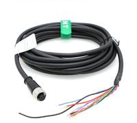 HangTon Cognex In-Sight 7000 Cable IO de alimentación de 24 V M12 con codificación A, Hembra de 12 Clavijas a Cable Volante para Sensor de actuador Industrial CCB-PWRIO 15 m