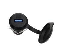 HangTon Conector acoplador USB 3.0 impermeable circular, extensión de panel de chasis de cable en línea, toma hembra a hembra, IP65 de paso a través de mamparo