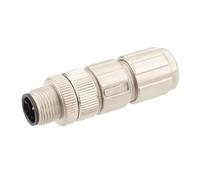 HangTon Conector circular de metal macho M12 de 17 pines, soldadura, código A, potencia 30 V 1,5 A, impermeable, rosca de bloqueo de 12 mm para automatización industrial, sensor de lector de escáner