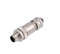 HangTon Conector de tornillo M12 macho codificado en D de 4 pines para automatización industrial Ethernet Profinet Ethernet/IP EtherCat, datos Cat5E, potencia 250 V 4 A, impermeable, rosca de 12 mm, 2