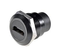 HangTon Conector HDMI 2.0 circular impermeable, 4K 30fps cable en línea chasis panel hembra a hembra extensión, IP65 Bulkhead Pass-Through