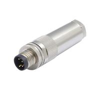 HangTon Conector macho M8 de 4 pines, enchufe de cable, conexión de terminal de tornillo, código A, alimentación 60 V CC 4 A, IP67 impermeable, aviación circular blindada de metal para automatización