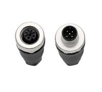 HangTon Conector marino M12 de 5 pines 60 V 4 A macho hembra NMEA2000, tornillo, código A, impermeable, sin blindaje, circular, rosca de bloqueo de 12 mm para sensor de automatización industrial