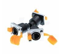 HangTon - Conector RJ45 impermeable para montaje en panel, red Ethernet, Cat5e, receptáculo de chasis (3 unidades, enchufe amarillo)