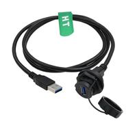 HangTon Conector USB 3.0 macho a hembra, impermeable circular, tipo A, para extensión de datos y alimentación al aire libre, 1 m