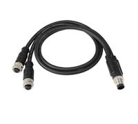 HangTon Divisor en Y de código A M12 de 4 pines, 1 macho a 2 hembras para Mueller Sick Industrial Automation Sensor Actuador Drive Fieldbus, IP67 22AWG PVC blindado 5M