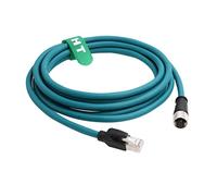 HangTon Ethernet Cable M12 A-Coded 8 Pin Hembra a RJ45 Cat-7e Patch Cord para Actuador Industrial Sensor de Red Profibus Aplicación de Automatización 10m