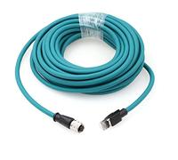 HangTon Ethernet Cable M12 A-codificado 8 Pin Hembra a RJ45 Cat-7e Patch Cord para Actuador Industrial Sensor Profibus Red de Automatización de Aplicación 20m