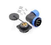 HangTon HE29 4 Pin Conector de alimentación de plástico a Prueba de Agua roscado al Aire Libre eléctrico Industrial Circular Macho Hembra Cable