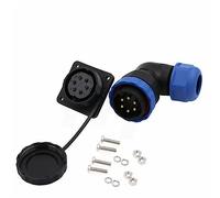 HangTon HE29 6 Pin Poder Conector Impermeable 25A, desconexión rápida Macho Hembra de Alambre de ángulo Recto Enchufe de Montaje en Panel de Socket