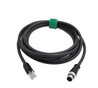 HangTon Industrial Ethernet M12 8 Pines A-Code Macho a RJ45 CAT6 Cable blindado para aplicación de automatización Sensor de cámara Cognex 2M