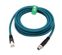 HangTon M12 Ethernet 8 Pin X Coded RJ45 CAT7e GigE Cable para Basler Cognex Sensor de cámara industrial Interruptor de red de alta velocidad 2M