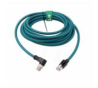 HangTon M12 GigE Ethernet 8 pines X-Code RJ45 Cable CAT7e para sensor de cámara industrial Cognex, ángulo recto 90 grados 8P (20 m)