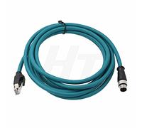 HangTon Machinery - Cable de alimentación Ethernet RJ45 macho M12 de 4 pines con código D de 4 pines, cable de red impermeable blindado de alta flexibilidad (3 m)