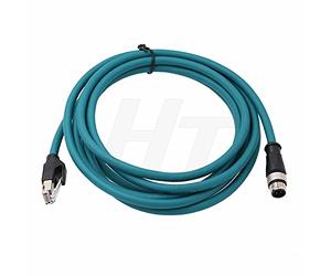 HangTon Machinery - Cable de alimentación Ethernet RJ45 macho M12 de 4 pines con código D de 4 pines, cable de red impermeable blindado de alta flexibilidad (3 m)