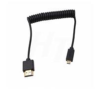 HangTon Micro HDMI a HDMI 2.0 4K 60Hz Cable delgado en espiral para Sony Canon Panasonic Nikon DSLR Cámara