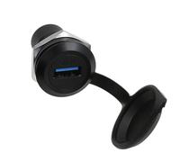 HangTon Paquete de 2 adaptadores de enchufe USB 3.0 para panel impermeable circular de paso de mamparo, chasis de cable en línea hembra a hembra