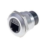 HangTon Paquete de 5 Acopladores RJ45 para Panel Socket Conector Impermeable Bulkhead Feed-Through, Cat6 Ethernet Red, Cable en Línea Circular Hembra a Hembra Extensión