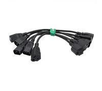 HangTon Paquete de 5 cables adaptadores de alimentación UPS PDU IEC320 C14 macho a NEMA 5-15R hembra para monitor de computadora PC 10 A 30 cm