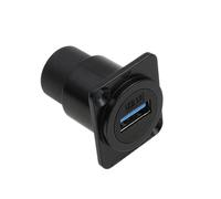 HangTon Paquete de 5 conectores USB 3.0 impermeables acoplador conector para panel de enchufe de mamparo paso a través, cable en línea tipo D, extensión hembra a hembra para exteriores