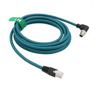 HangTon Sensor de cámara M12 Ethernet 8 pines codificado por X RJ45 Cable CAT7e para Cognex Basler Baumer Keyence Control de automatización industrial PLC, ángulo recto de alta velocidad 30 m