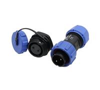 HangTon SP17 Conector eléctrico impermeable de 2 pines, enchufe de cable macho hembra enchufe de montaje en panel, circular de aviación IP68 10A 500V para alimentación de CA CC al aire libre