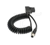 HangTon TVLogic Alphatron EVF - Cable de alimentación en espiral para monitor V-mount D-tap a Mini XLR de 4 pines