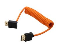 HangTon UP Angle HDMI, cable 8K 4K para Sony FX30 FX6 A9III A1 A7R5 A7IV, Lumix G9 GH5M2, Nikon Z6III, Canon C80 R5 Mark II, FEELWORLD, Portkeys LH7P LH5H, ATOMOS Ninja V, trenzado naranja