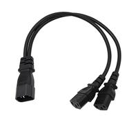 HangTon UPS - Cable de alimentación PDU divisor en Y, cable de extensión IEC320 C14 macho a doble IEC 320 C13 hembra para impresora de monitor de computadora, 3 clavijas, 40 cm