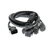 HangTon UPS - Cable de alimentación PDU para impresora de monitor de computadora, IEC320 C14 macho a 4 cables de extensión IEC 320 C13 hembra, 3 clavijas, 1,2 m
