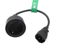 HangTon UPS PDU - Adaptador de cable de alimentación C14 a enchufe Euro Schuko CEE7/3, cable de 3 clavijas, 10 A, 250 V, 12 pulgadas