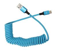 HangTon USB-A a USB-C, cable CarPlay, carga rápida 9/12/15V 3A 45W, trenzado en espiral para iPhone 15 16, Galaxy S24, LG V60, iPad, MacBook Pro, cámara R6 A7CR FX3 S1H, laptop