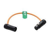HangTon XLR 3 Pin Macho a Hembra, Ángulo Recto de Bajo Perfil, Cable de Audio para Grabadora Mezclador Micrófono Altavoz Equipo de Sonido Mixpre 10 II Zoom F8n Zaxcom Sony Canon Cámara, Naranja 30cm