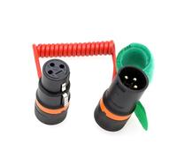 HangTon XLR Cable de audio de 3 pines para micrófono Sony FX3 FX9 Canon, grabadora de cámara de sonido, dispositivos Zoom Zaxcom, ángulo recto, bajo perfil, cable trenzado rojo en espiral