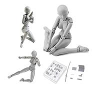 Haniforever - Maniquí articulado para artistas, figura de acción para stop motion con articulaciones, modelo anatómico para dibujo, pintura y decoración, figura femenina color gris