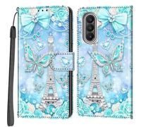 Haninsuze Funda para Samsung Galaxy A27 5G, torre | Piel sintética, 3 tarjeteros, cartera con tapa para libro, vista de soporte, magnética, cubierta multipatrón
