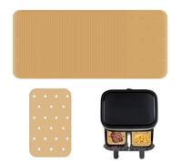 HANIUTTY 120Pcs Hojas De Forros para Freidora de Aire, 14 * 20.5cm Papel Freidora Aire Cuadrado Forros Perforados para Hornear, Papel de Vaporizador Cuadrado Cesta de Vapor